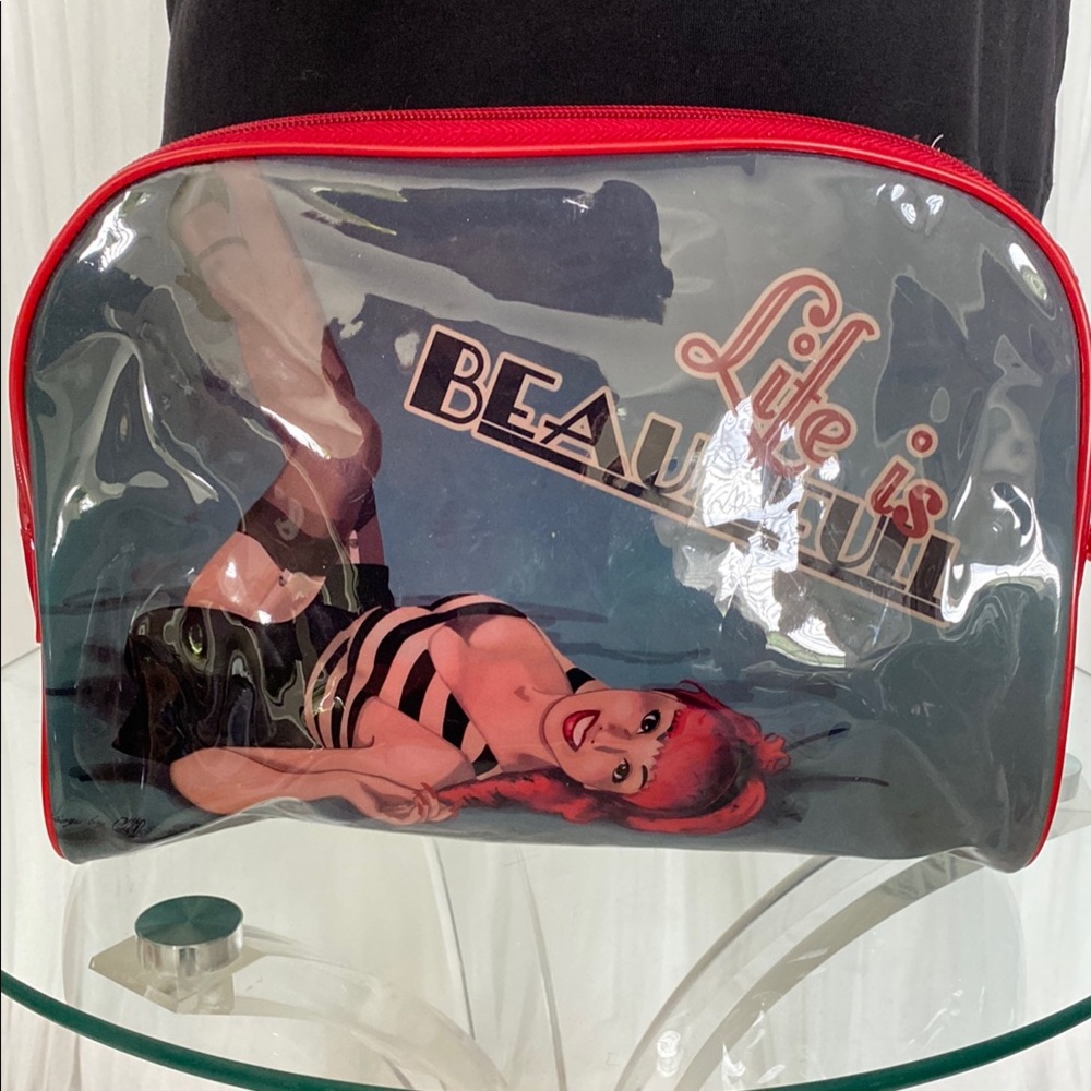 Cosmetic Make-up bag! Retro Print Zipper